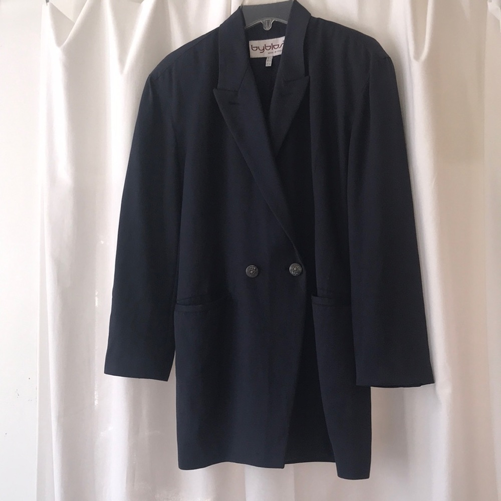 Vintage Byblos jacket. Navy. Double breasted.